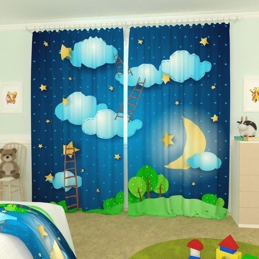 Детские фотошторы Лестница в небо Блэкаут/150 см/240 см