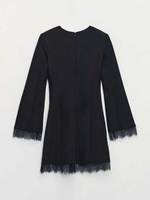 Приталенное платье мини с кружевом / Zarina  фото 8