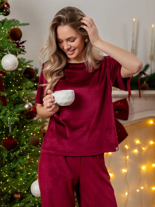 Костюм женский Кэт-1 Велюр Марсала М-274К MODAMICA