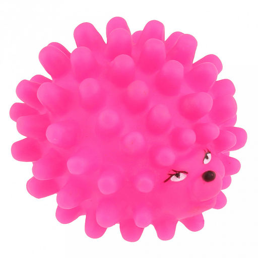 Игрушка для собаки Ежик 6,2х6х4,5см, с пищалкой, ПВХ, с шипами, цвета микс (ярко-оранжевый, зеленый, темно-розовый), Пэт тойс (Pet toys) (Китай)  фото 3