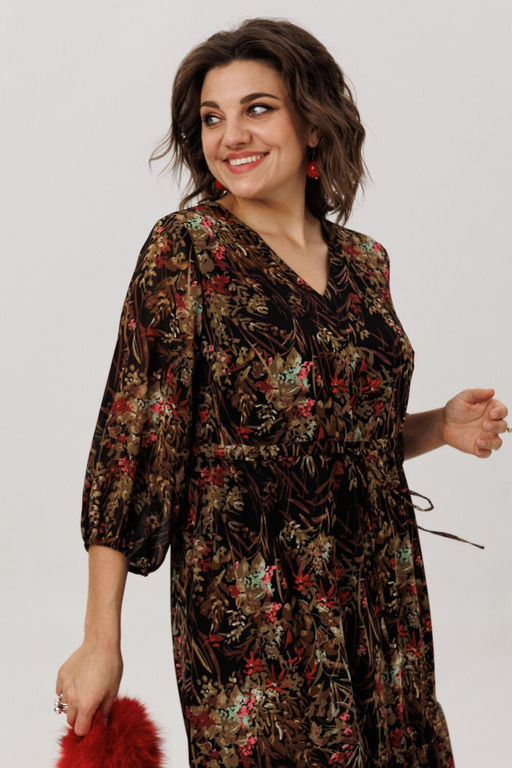 Платье ANELLI 1805 шоколадная виола  фото 5