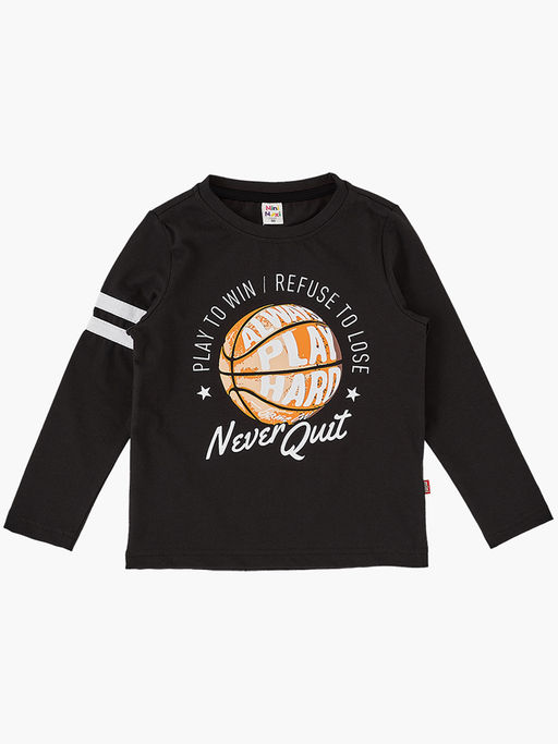 Лонгслив для мальчика детская одежда спорт UD 6695 черный - Mini maxi фото 3