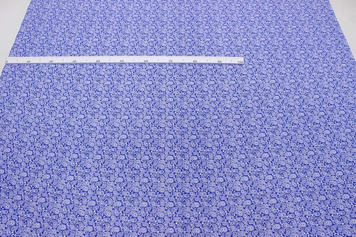 Бязь Белые огурчики на васильковом, ш.1.5м, хлопок-100 %, 120гр/м.кв - Купава фото 2