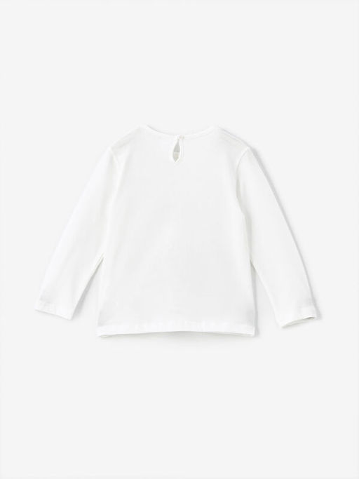 Bisiklet Yaka Uzun Kollu Bask?l? K?z Bebek Ti??rt - Waikiki фото 2