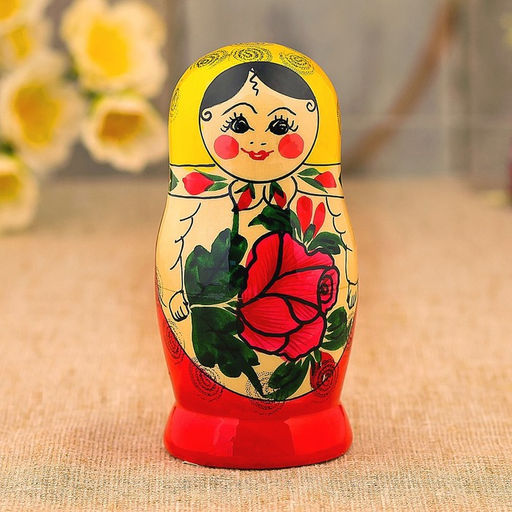 Матрёшка дерево «Зоя», жёлтый платок, 5 кукольная, 12 см
