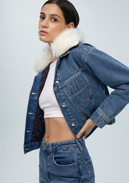 Casey Iconic Indigo Mavisi Suni Kurklu Jean Ceket фото 2