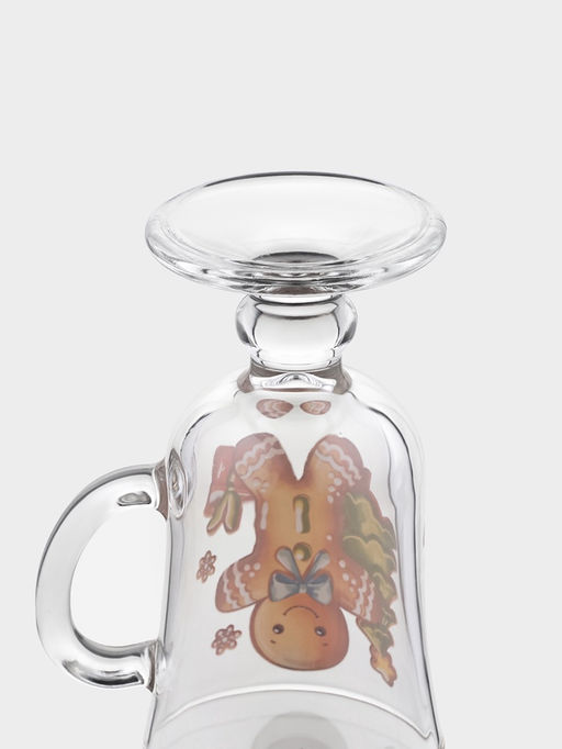 Цена за 12 шт. Кружка Глинтвейн. Новогодний пряник, 250 мл, стекло, рисунок МИКС