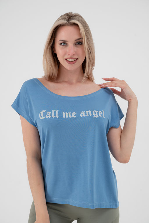 Футболка женская из вискозы Лирика голубой Call me angel - Амадэль фото 2