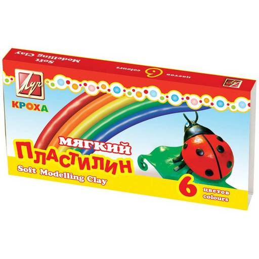 Пластилин ЛУЧ мягкий, восковой "Кроха" 6цв., стек (12С863-08)