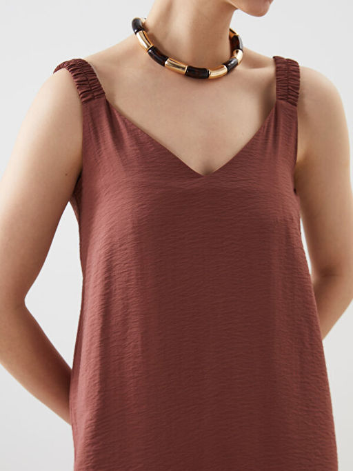 V Yaka Ask?l? A Kesim Elbise