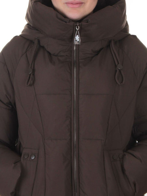 8855 BROWN Пальто зимнее женское (200 гр. холлофайбер)