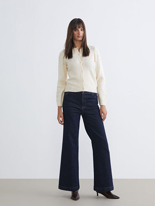 Bisiklet Yaka Ta?l? Kad?n Triko H?rka