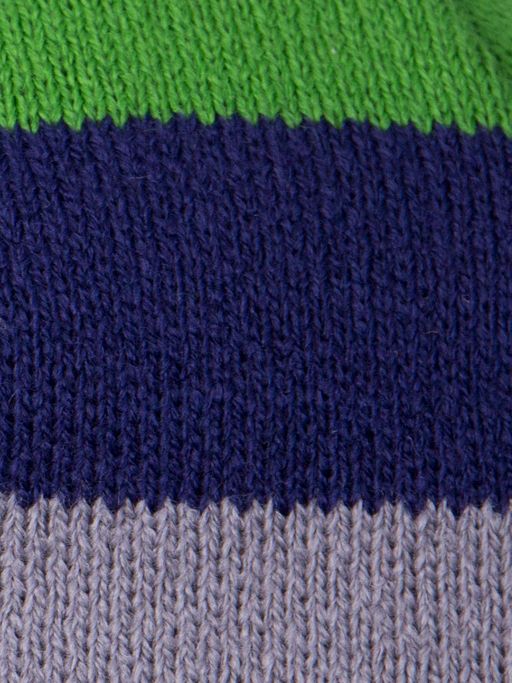 Шапка вязаная в полоску с отворотом, бежевый и оранжевый - Русбубон фото 15