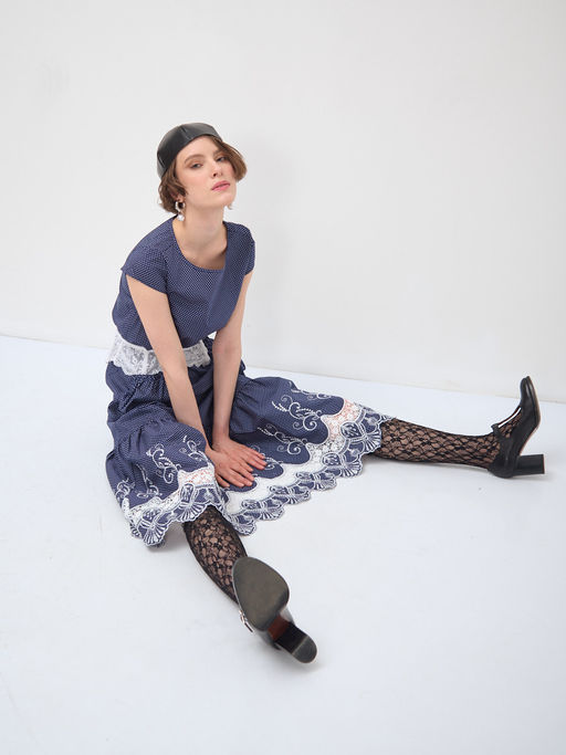 Платье миди с кружевом OD-269-3