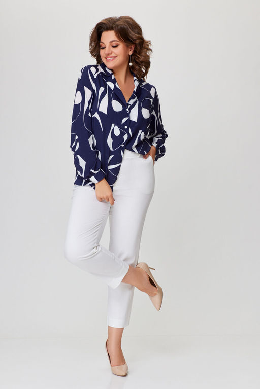 Блуза Swallow 803.2 черный+серебряный узор фото 722