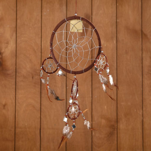 Ловец снов «Пять колец», 25×0.5×50 см, коричневый