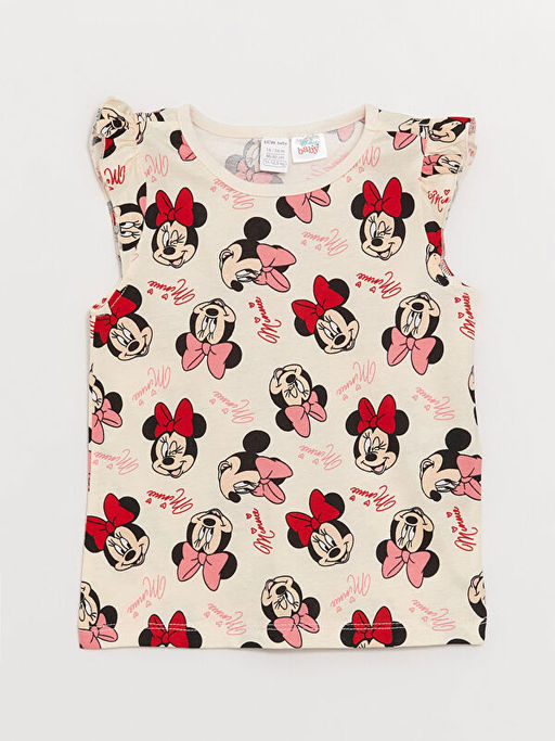 Bisiklet Yaka Minnie Mouse Bask?l? K?z Bebek ?ortlu Pijama Tak?m? - Waikiki фото 2