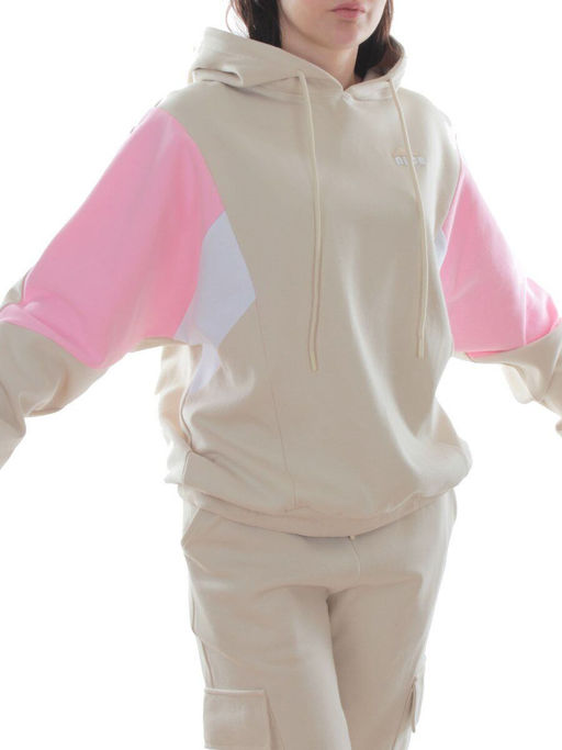 3156/3157 BEIGE/PINK Костюм спортивный женский (95% хлопок, 5% эластан)