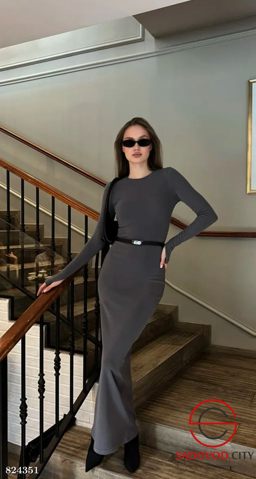 Платье женское однотонное