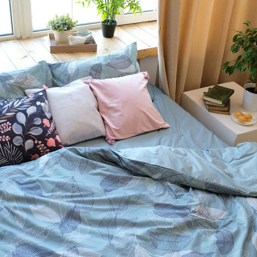 Постельное бельё Этель 1,5 сп Mint leaves, пододеяльник 143х215 см, наволочки 50х70 см 2 шт, 100% хлопок  фото 9