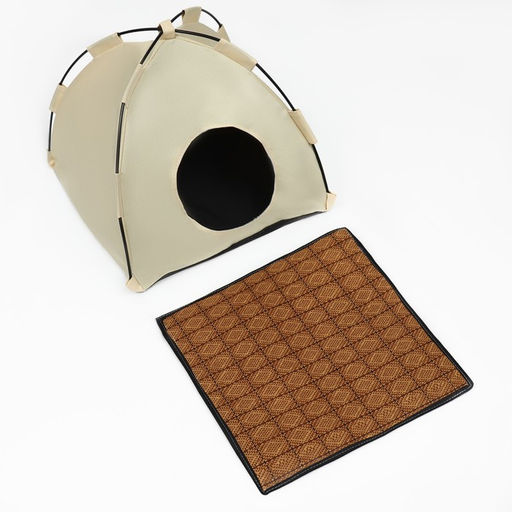 Домик для животных Шалаш, 40 х 40 х 37 см, бежевый - Пижон фото 5