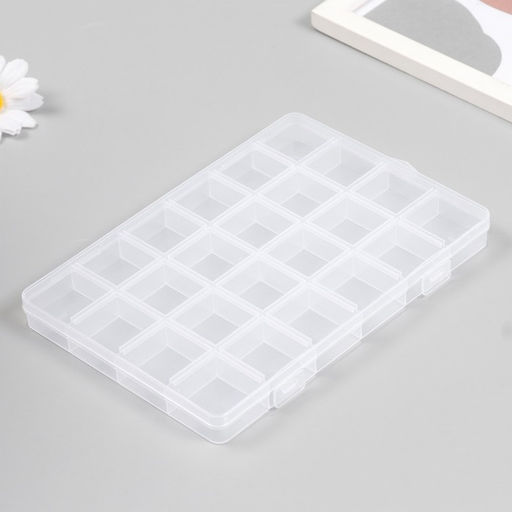 Шкатулка пластик для мелочей Прямоугольная 24 отделения 18,8х13х1,7 см - Simaland фото 2