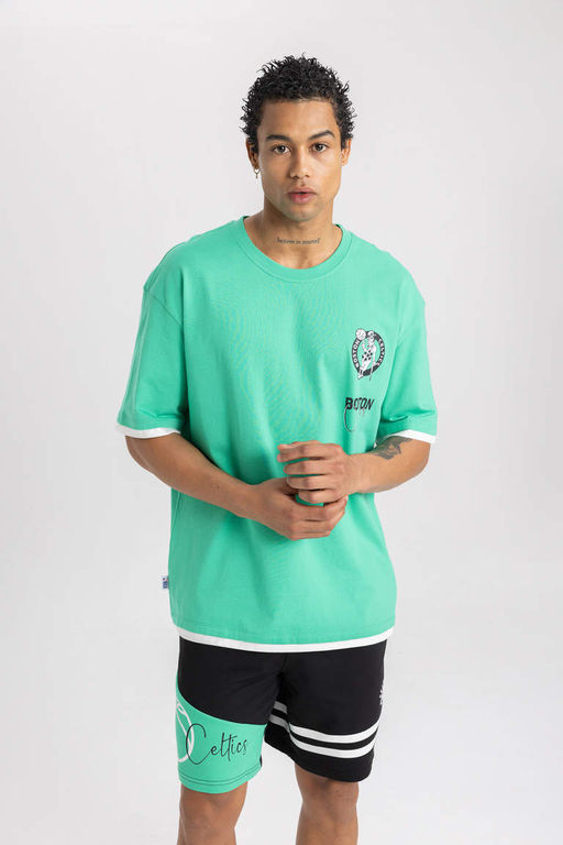 DeFactoFit NBA Boston Celtics Oversize-футболка с круглым вырезом и короткими рукавами  фото 5