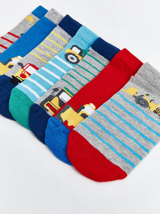 Desenli Erkek ?ocuk Patik ?orap 7li