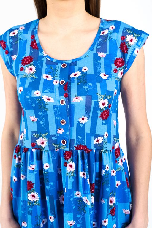 Платье женское из кулирки Шарлотта голубой - Амадэль фото 2