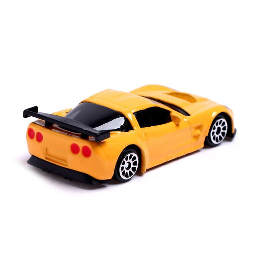 Машина металлическая CHEVROLET CORVETTE C6-R, 1:64, цвет жёлтый - Автоград фото 3