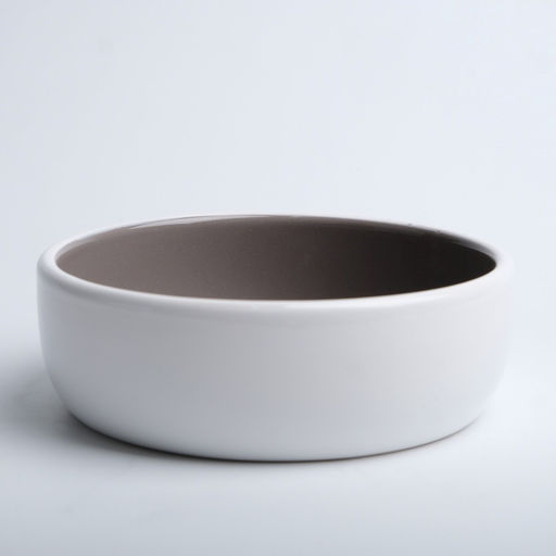 Миска керамическая Рыбные кость 300 мл - 13.413.44 см, тёмно-бежевая/белая - Пижон фото 4