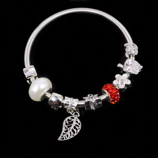 Браслет Пандора Шамбала и жемчужина с символами благополучия металл
