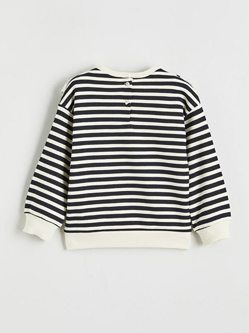 Bebe Yaka ?izgili K?z ?ocuk Sweatshirt ve Tayt