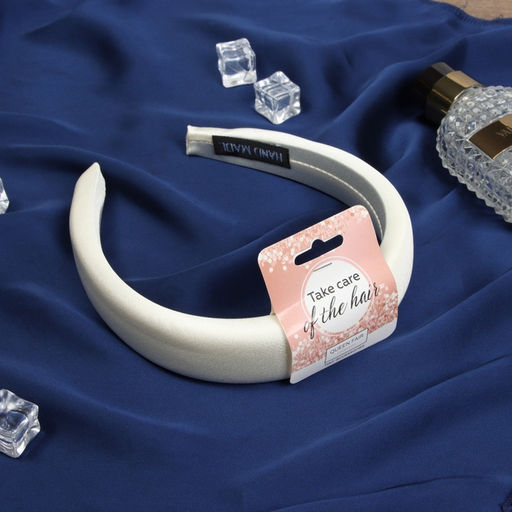 Ободок для волос «Жаннет», классик глянец, 3 см, бежевый