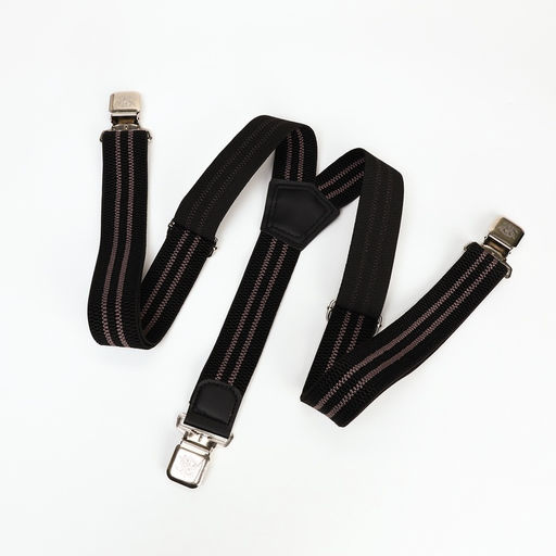 Подтяжки взрослые «Великан» для полных, ширина 3.8 см, чёрный/бежевый