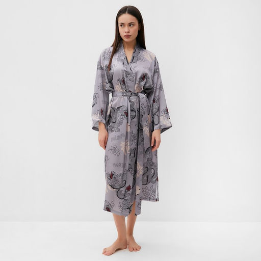 Халат домашний женский KAFTAN «Дракон», размер 44-46, серый