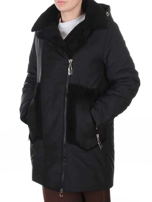 8088 BLACK Куртка зимняя женская (верблюжья шерсть, 120 гр. холлофайбер)