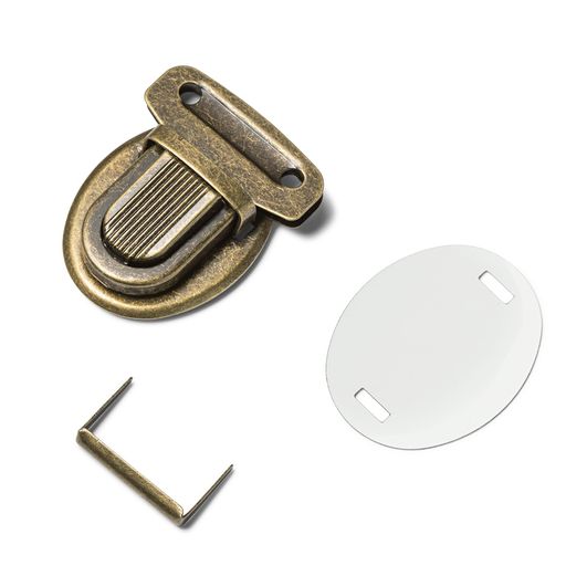 Фурнитура сумочная металл PRYM 417977 Замок для сумки 26х35 мм 1 шт. под состаренную латунь