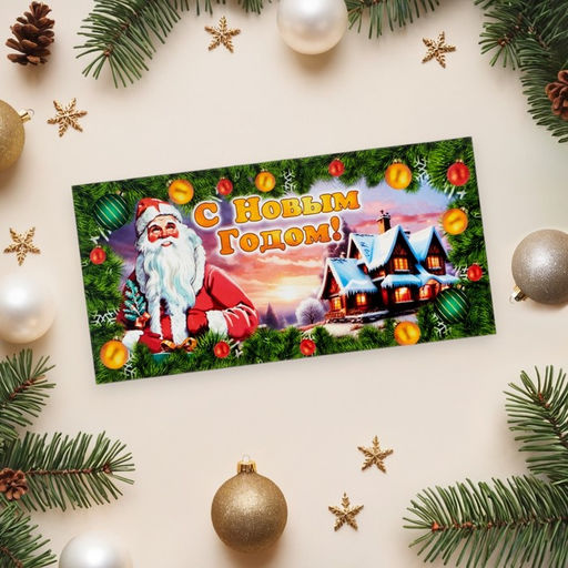 Цена за 10 шт. Конверт для денег «С Новым Годом!», 16×8 см