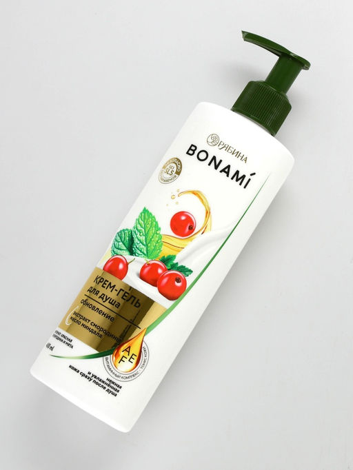 Крем-гель для душа Красная смородина и мята, нежность и увлажнение, 400 мл, BONAMI фото 6