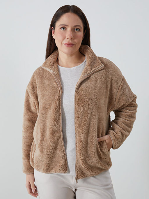 Dik Yaka Pel?? Kad?n Fermuarl? Sweatshirt