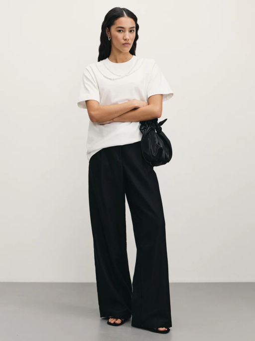 Футболка с декоративными бусами / Zarina  фото 2