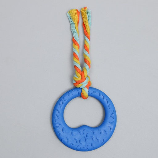 Игрушка жевательная с канатом Гиря, синяя - Пижон фото 2