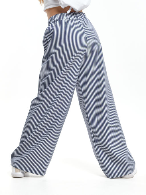 Брюки палаццо спортивные штаны для девочки UD 7949 синяя полоска - Mini maxi фото 10