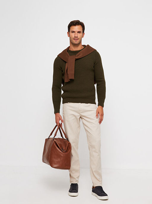 Bisiklet Yaka Erkek Triko Kazak