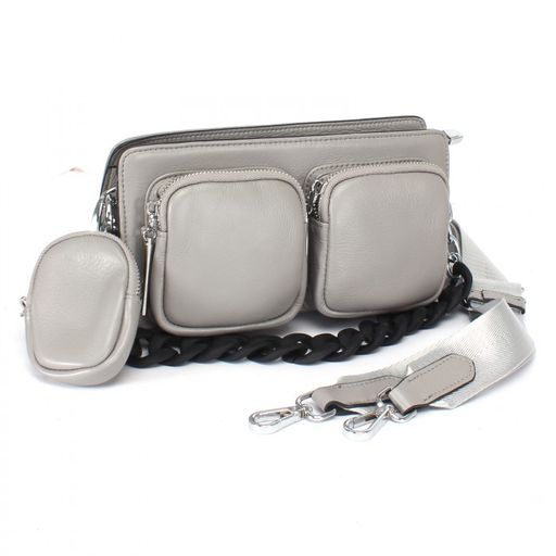 Сумка женская натуральная кожа GU 2033-2573, 1отд, плечевой ремень, св, серый SALE SALE 239452 - Adelia фото 10