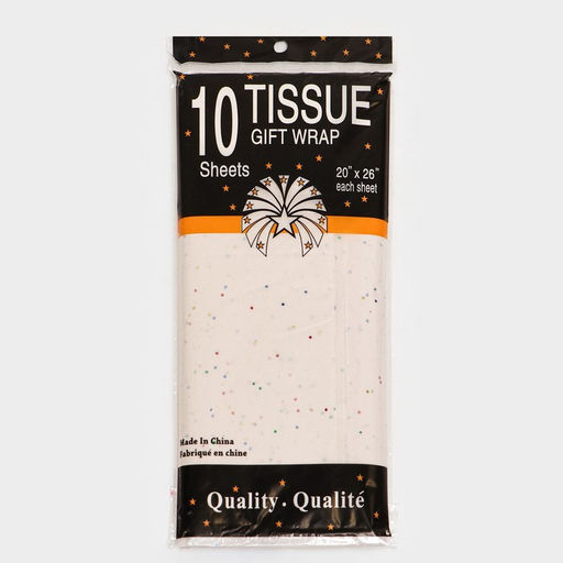 Цена за 10 шт. Бумага упаковочная тишью, Конфетти, белая, 50?66 см - UPAK LAND фото 3