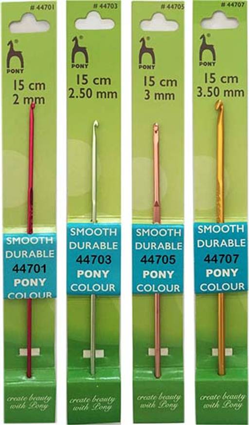 КРЮЧОК ВЯЗАЛЬНЫЙ 2.0-3.75 ЦВЕТНОЙ PONY  фото 2