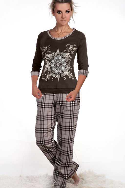 Женский домашний костюм с брюками и кофтой 22Б