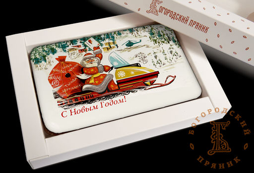 Сувенирные пряники (фотопечать) 170 гр. Новогодняя почта Повидло